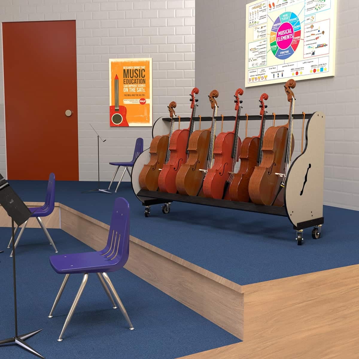 classroom cello storage