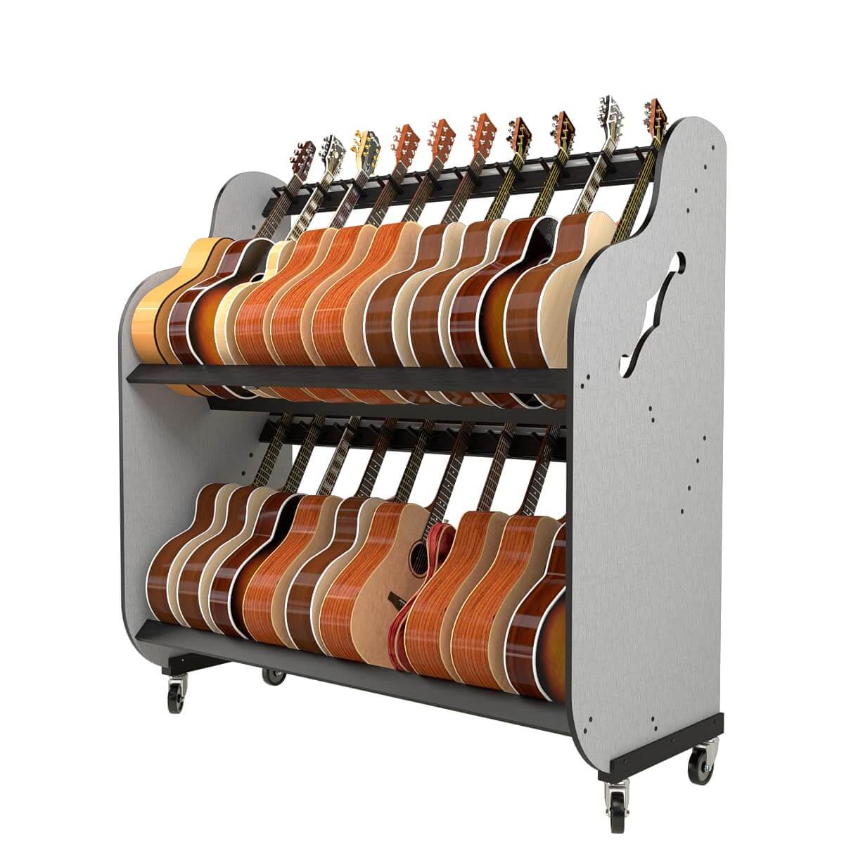 rolling guitar storage shelves for schools