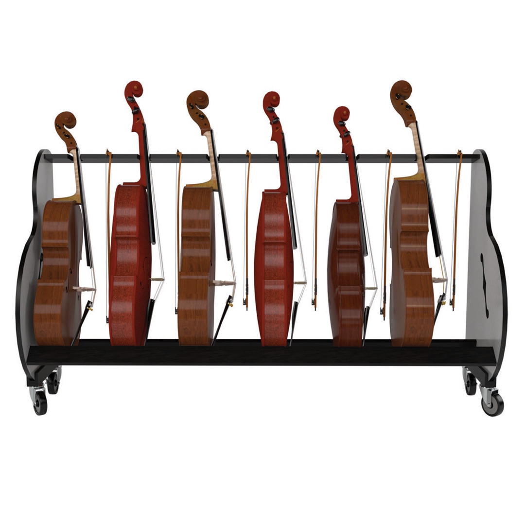 six cello storage cart