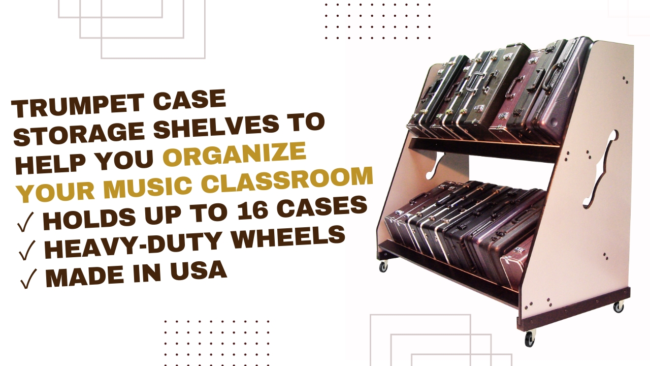 promotional message for brass instrument storage cart